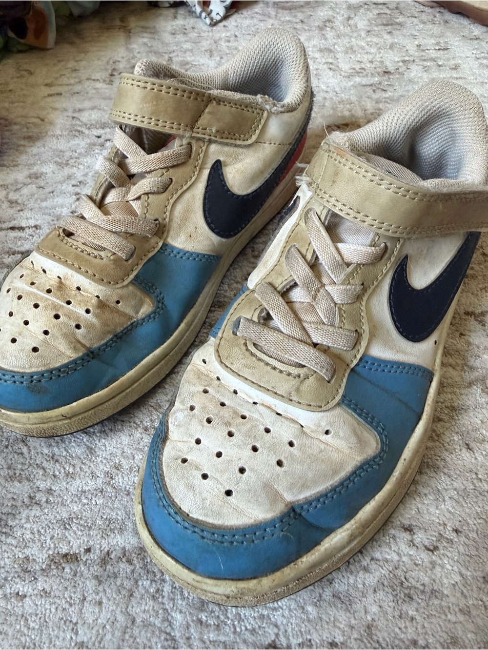 12 - Nike Kids Navy, Red & Blue Athletic Sneakers - Fair